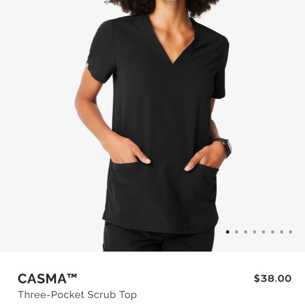 Figs Casma XL Black Scrub Top